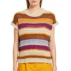 Weekend MaxMara Acceso Linen Crochet Top - Tobacco | Shirts And Tops | Knitwear