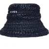 Weekend MaxMara Adito Crochet Raffia Hat - Navy | Hats And Gloves
