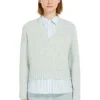Weekend MaxMara Aloa Cotton and Alpaca Cropped Jumper - Pastel Green | Knitwear