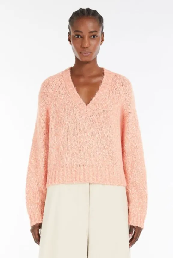 aloa_cotton_and_alpaca_cr_5.webp Weekend MaxMara Aloa Cotton and Alpaca Cropped Jumper - Orange | Knitwear