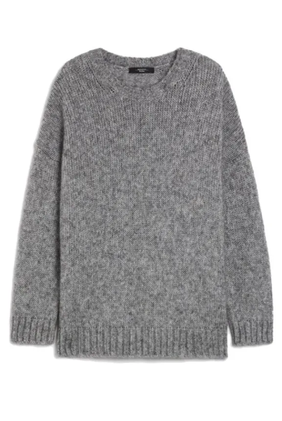 Weekend MaxMara Antony Mohari and Lurex Jumper - Silver | Knitwear
