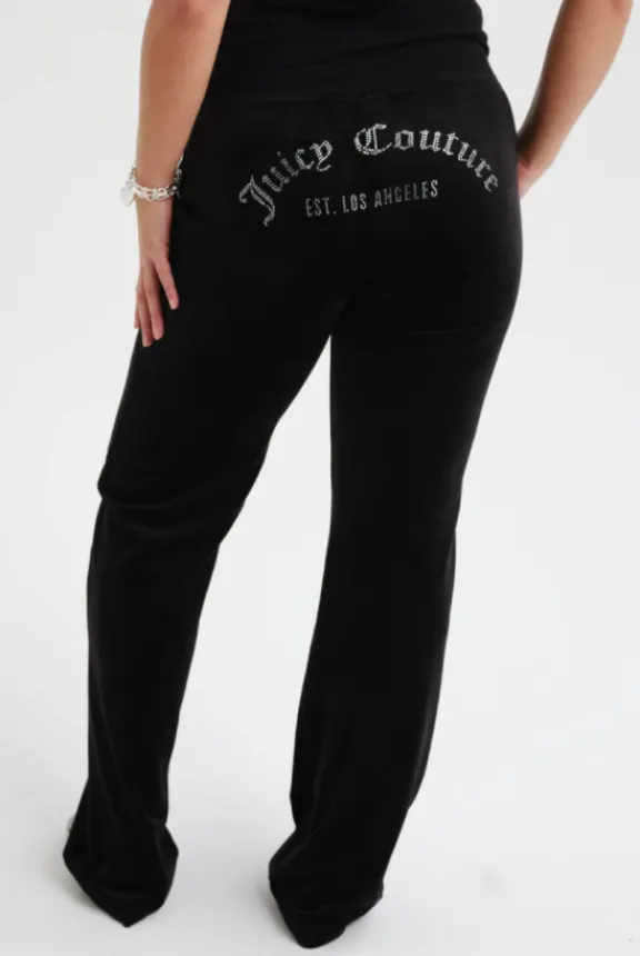 arched_diamante_classic_v_7-1.webp Juicy Couture Arched Diamante Classic Velour Zip Hoodie - Black | Suits & Co-Ordinates | Shirts And Tops
