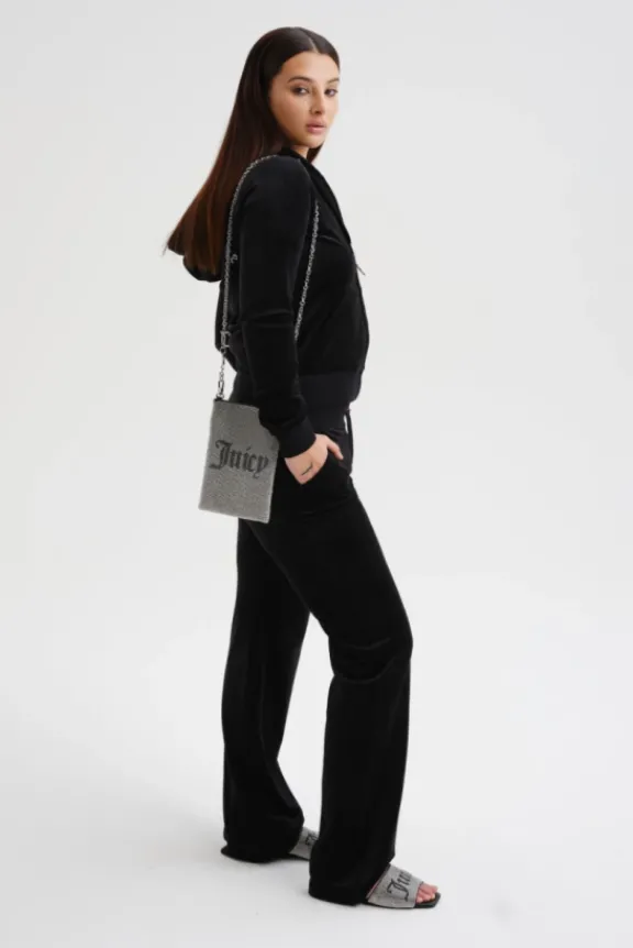 arched_diamante_classic_v_9.webp Juicy Couture Arched Diamante Classic Velour Zip Hoodie - Black | Suits & Co-Ordinates | Shirts And Tops
