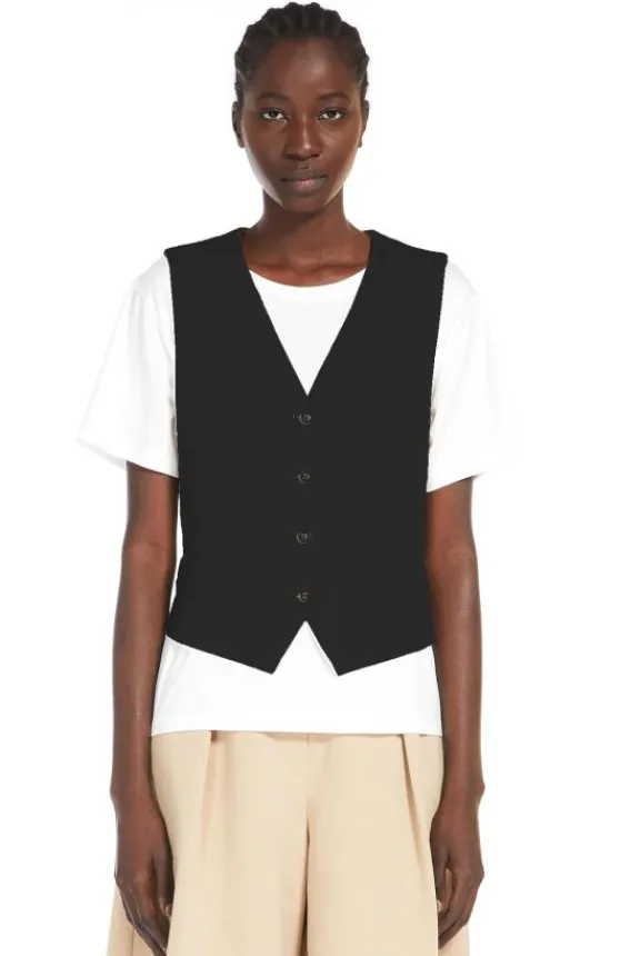 Weekend MaxMara Aria Jersey Waistcoat - Black | Suits & Co-Ordinates | Shirts And Tops