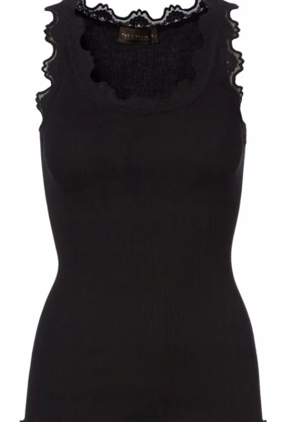 Rosemunde Babette Lace Top In Silk Black | Shirts And Tops