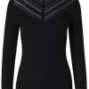 Rosemunde Benita Long Sleeve Lace Silk Top - Black | Shirts And Tops