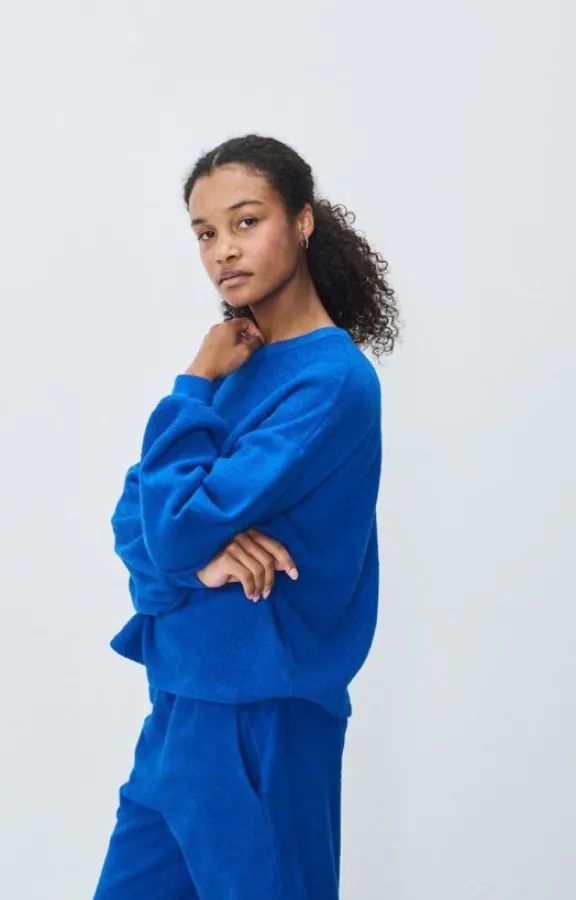 bobypark_sweatshirt__blue_3.webp American Vintage Bobypark Sweatshirt - Blue De Prusse | Suits & Co-Ordinates | Shirts And Tops