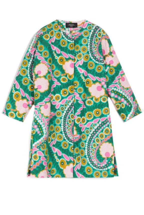 Weekend MaxMara Calmi Printed Cotton Coat - Green | Jackets And Coats