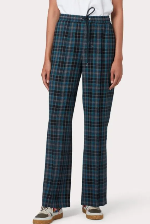 Paul Smith Check Wool Blend Trousers - Blue | Trousers And Playsuits