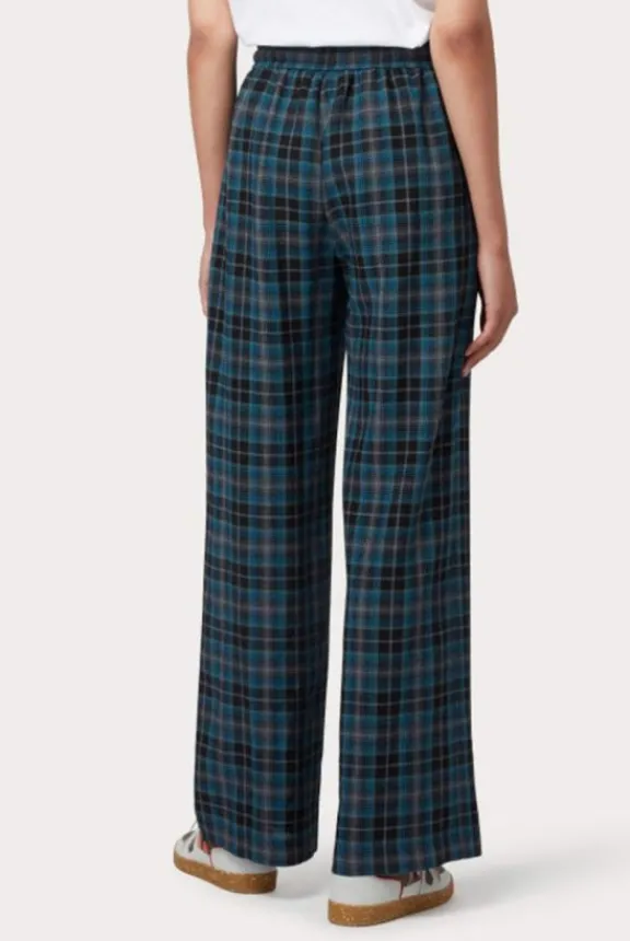 check_wool_blend_trousers_2.webp Paul Smith Check Wool Blend Trousers - Blue | Trousers And Playsuits