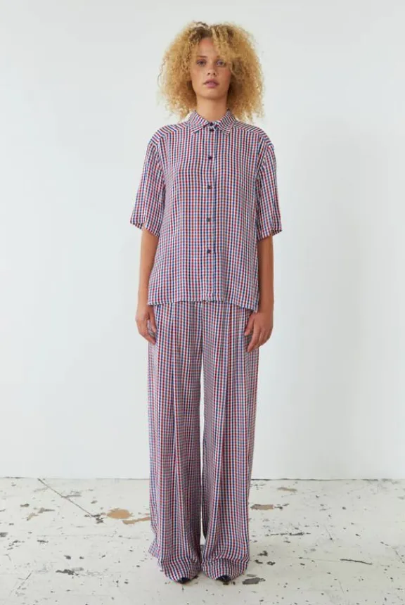 checked_short_sleeved_shi_0.webp Stella Nova Checked Short Sleeved Shirt - Red Checks | Shirts And Tops