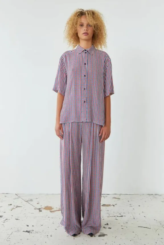 checked_short_sleeved_shi_1.webp Stella Nova Checked Short Sleeved Shirt - Red Checks | Shirts And Tops