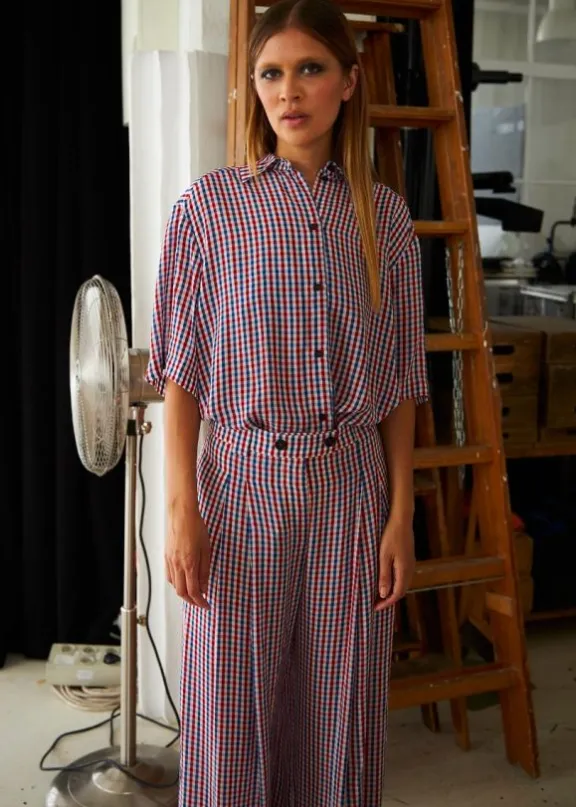 checked_short_sleeved_shi_3.webp Stella Nova Checked Short Sleeved Shirt - Red Checks | Shirts And Tops