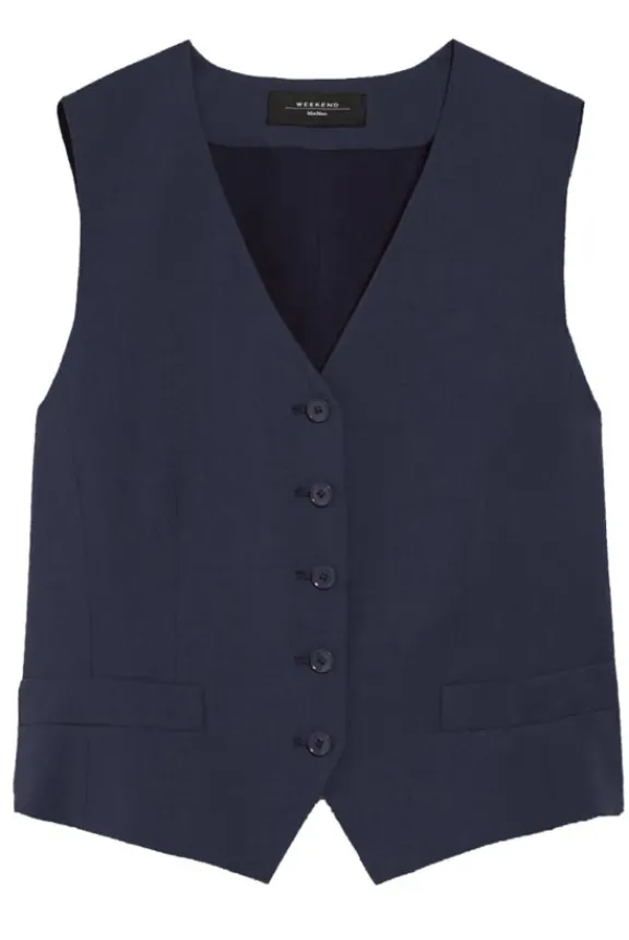 Weekend MaxMara Chimera Wool Gilet - Navy | Suits & Co-Ordinates | Shirts And Tops