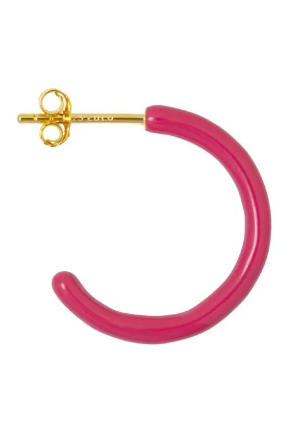 Lulu Copenhagen Colour Hoops Medium Pair Enamel - Pink | Jewellery