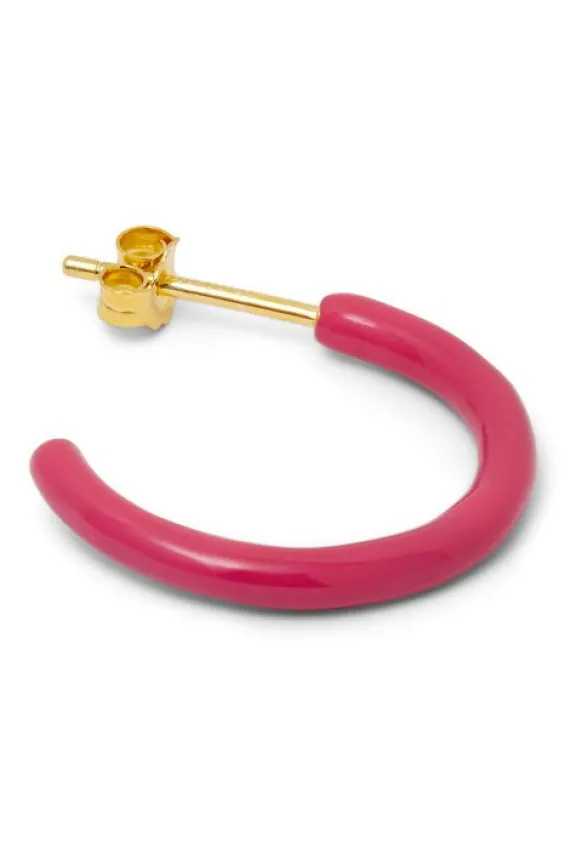 Lulu Copenhagen Colour Hoops Medium Pair Enamel - Pink | Jewellery