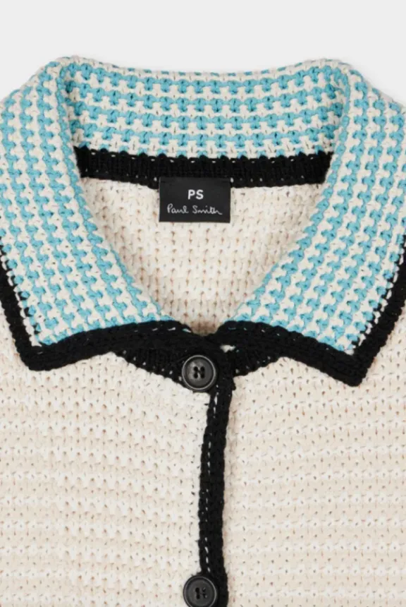 cotton_mixed_crochet_card_5.webp Paul Smith Cotton Mixed Crochet Cardigan - Ivory | Shirts And Tops | Knitwear