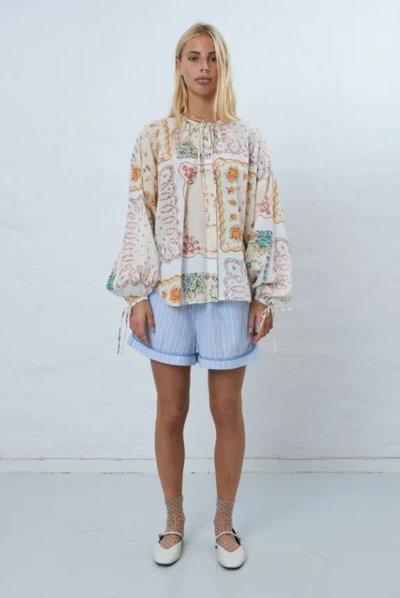 Stella Nova Cotton Tissue Printed Blouse - Handkerchief Print | Shirts And Tops