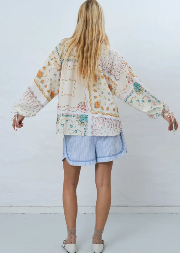 cotton_tissue_printed_blo_3.webp Stella Nova Cotton Tissue Printed Blouse - Handkerchief Print | Shirts And Tops