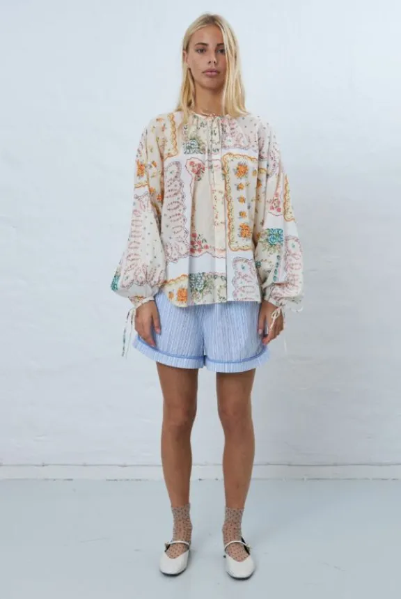 cotton_tissue_printed_blo_5.webp Stella Nova Cotton Tissue Printed Blouse - Handkerchief Print | Shirts And Tops