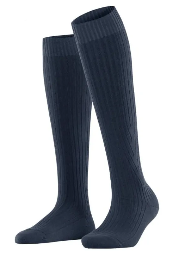 cross_knit_kneehigh_socks_2.webp Falke Cross Knit Knee-high Socks - Space Blue | Hosiery | Gifts