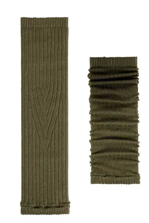 Falke Cross Knit Legwarmer - Shire Green | Hosiery