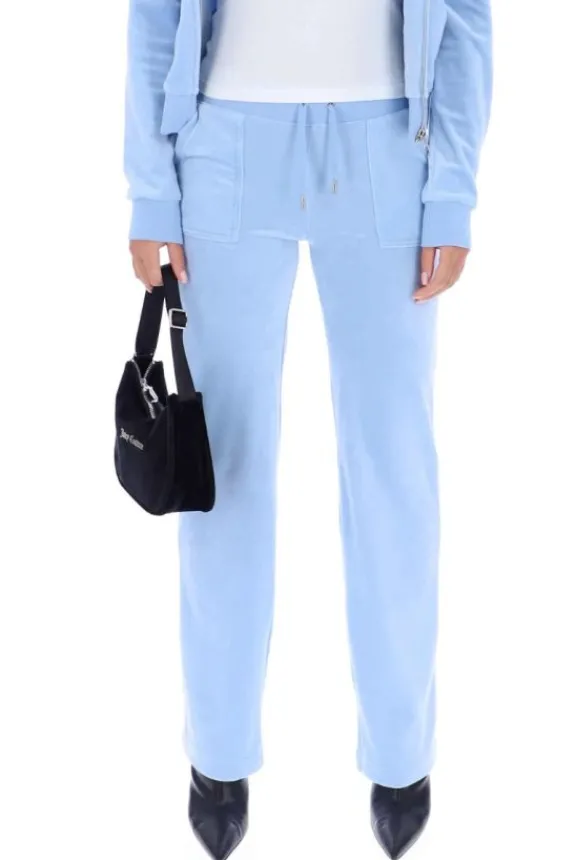 del_ray_classic_velour_po_3-2.webp Juicy Couture Del Ray Classic Velour Pocketed Bottoms - Powder Blue | Trousers And Playsuits | Suits & Co-Ordinates