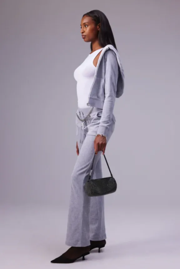 del_ray_classic_velour_po_3-5.webp Juicy Couture Del Ray Classic Velour Pocketed Bottoms - Silver Marl | Trousers And Playsuits | Suits & Co-Ordinates