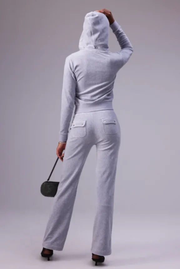 del_ray_classic_velour_po_4-5.webp Juicy Couture Del Ray Classic Velour Pocketed Bottoms - Silver Marl | Trousers And Playsuits | Suits & Co-Ordinates