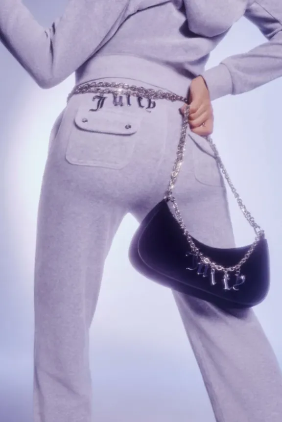 del_ray_classic_velour_po_6-2.webp Juicy Couture Del Ray Classic Velour Pocketed Bottoms - Silver Marl | Trousers And Playsuits | Suits & Co-Ordinates