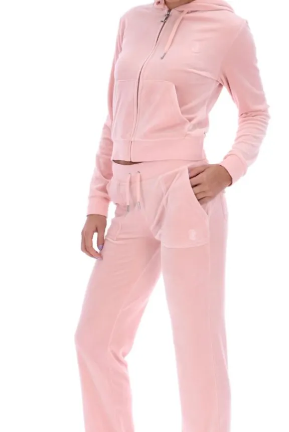 del_ray_classic_velour_po_6.webp Juicy Couture Del Ray Classic Velour Pocketed Bottoms - Pale Pink | Trousers And Playsuits | Suits & Co-Ordinates