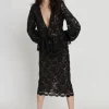 Stella Nova Delicate Lace Pencil Skirt - Black | Skirts