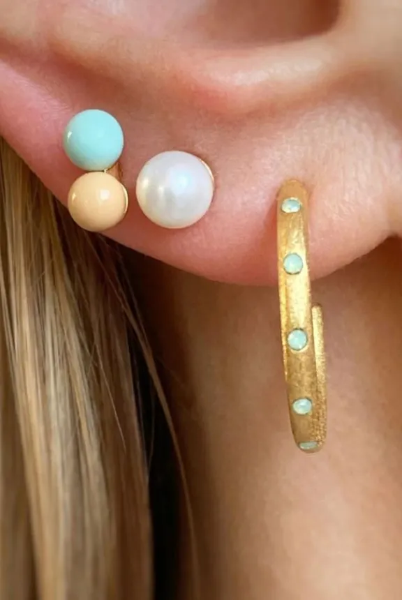 Lulu Copenhagen Double Colour Ball One Piece Enamel - Mint/Dessert Mist | Jewellery