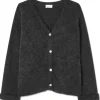 American Vintage East Cardigan - Charcoal Melange | Knitwear