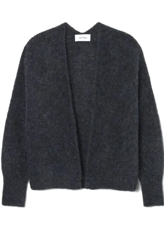 American Vintage East Short Cardigan - Charcoal Melange | Knitwear