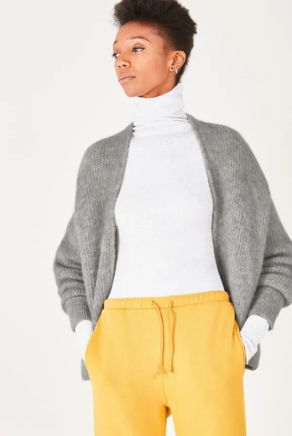 east_short_cardigan__char_3.webp American Vintage East Short Cardigan - Charcoal Melange | Knitwear