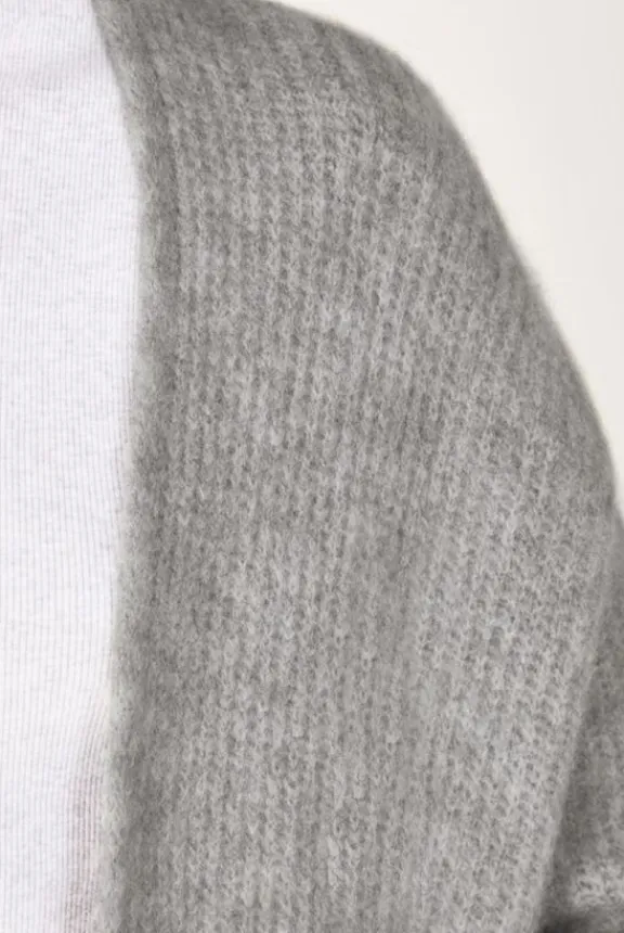 east_short_cardigan__char_4.webp American Vintage East Short Cardigan - Charcoal Melange | Knitwear