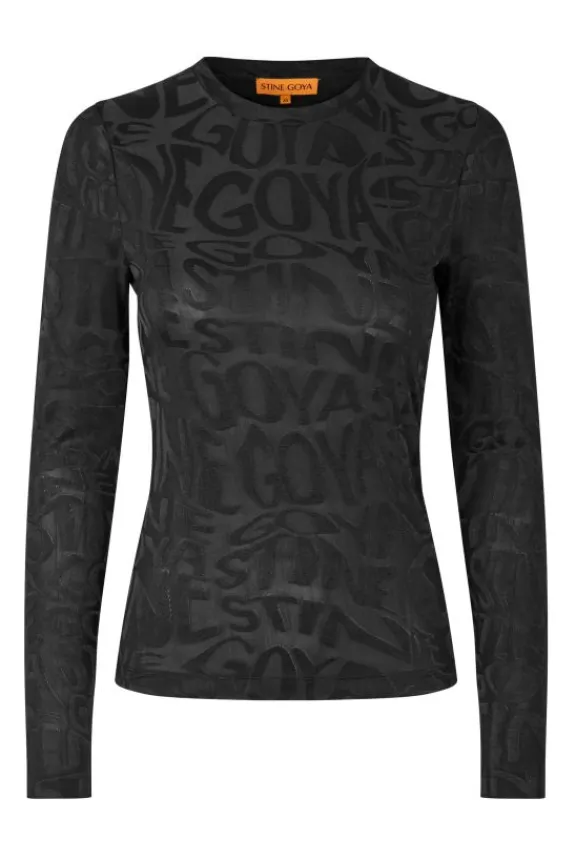 elastic_long_sleeve_top___2.webp Stine Goya Elastic Long Sleeve Top - Liquified Logo | Shirts And Tops