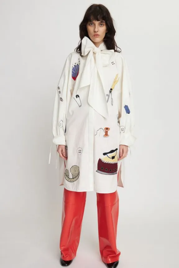 Stella Nova Embroidered Shirt Dress- Creme White | Shirts And Tops | Dresses