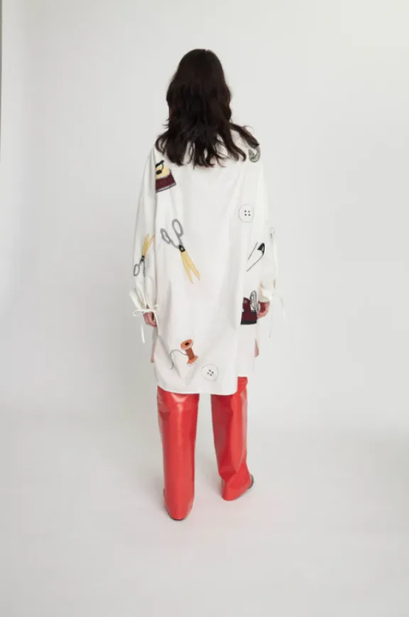embroidered_shirt_dress_c_6.webp Stella Nova Embroidered Shirt Dress- Creme White | Shirts And Tops | Dresses