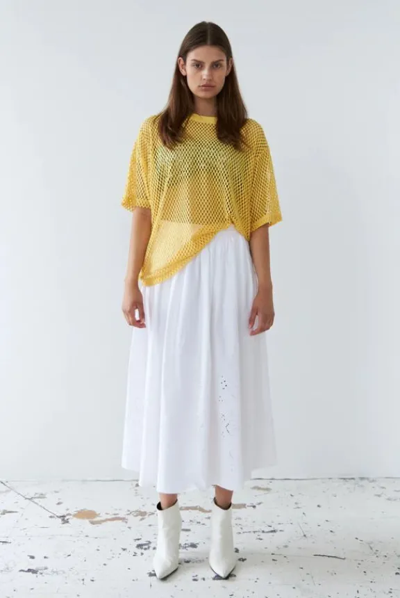 Stella Nova Embroidery Anglaise Midi Skirt - White | Skirts