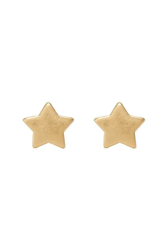 Sence Copenhagen Essentials Star Ear Studs - Matt Gold Plated | Jewellery