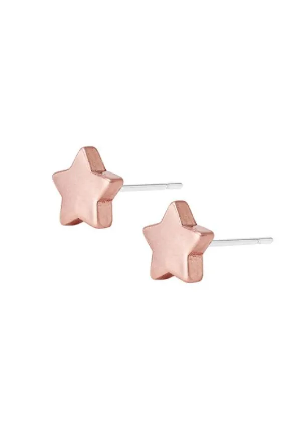 Sence Copenhagen Essentials Star Ear Studs - Matt Rose Gold Plated | Jewellery