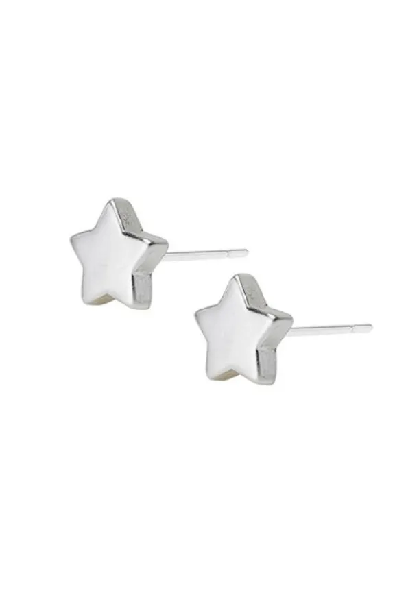Sence Copenhagen Essentials Star Ear Studs - Matt Silver Plated | Jewellery