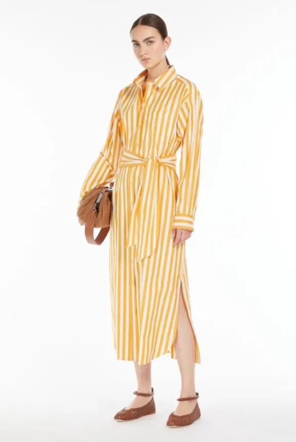 falasco_cotton_poplin_dre_5.webp Weekend MaxMara Falasco Cotton Poplin Dress - Ochre | Dresses