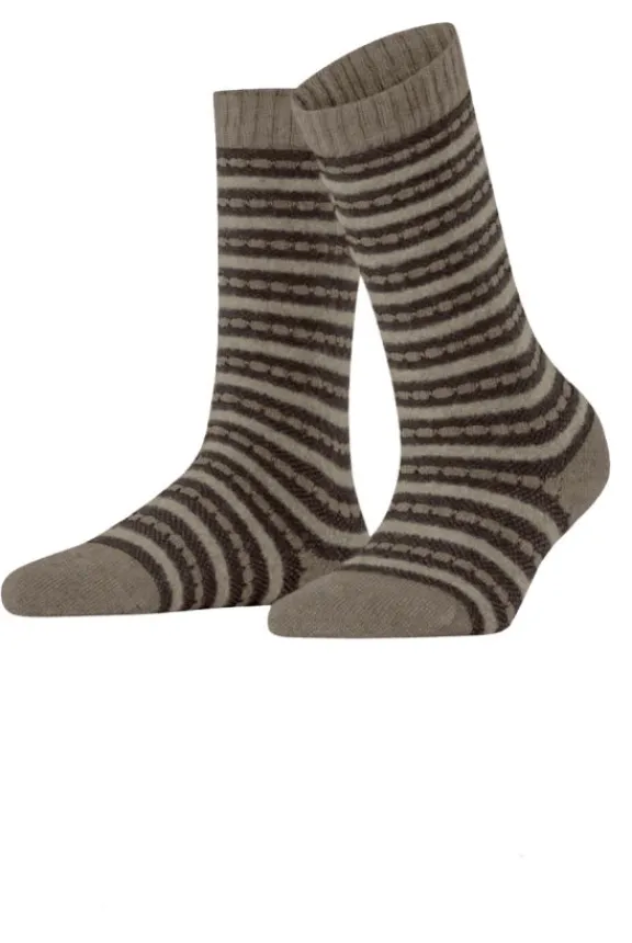 Falke Fluff Lines Boot Socks - Nutmeg Melange | Hosiery