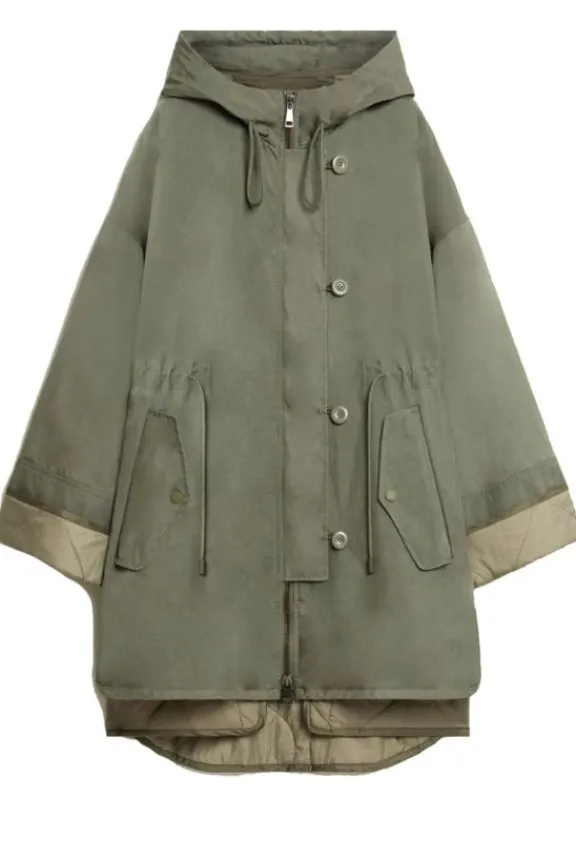 fumetto_reversible_waterr_3.webp Weekend MaxMara Fumetto Reversible Water-Repellent Cotton Parka - Kaki | Jackets And Coats