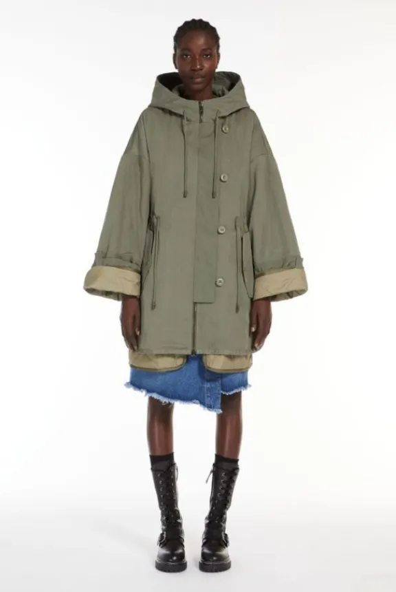 fumetto_reversible_waterr_7.webp Weekend MaxMara Fumetto Reversible Water-Repellent Cotton Parka - Kaki | Jackets And Coats