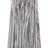 Weekend MaxMara Gamma Long Skirt in Metallic Georgette - Silver | Skirts