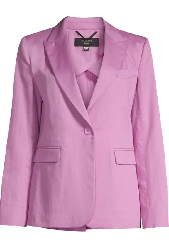 Weekend MaxMara Gelosia Cotton & Linen Blazer - Lilac | Suits & Co-Ordinates | Jackets And Coats